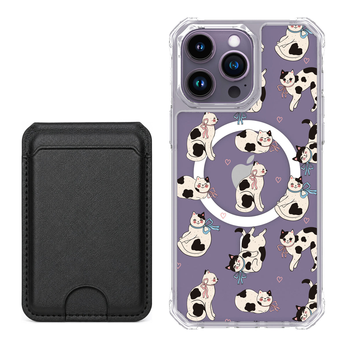 Scooch MagCase Bow Kitties for iPhone 14 Pro Max — Black MagWallet Bundle