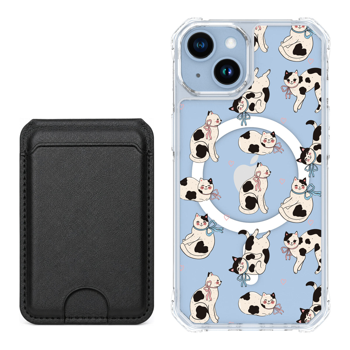 Scooch MagCase Bow Kitties for iPhone 14 — Black MagWallet Bundle