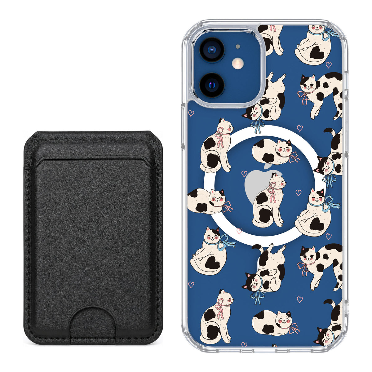 Scooch MagCase Bow Kitties for iPhone 12 — Black MagWallet Bundle