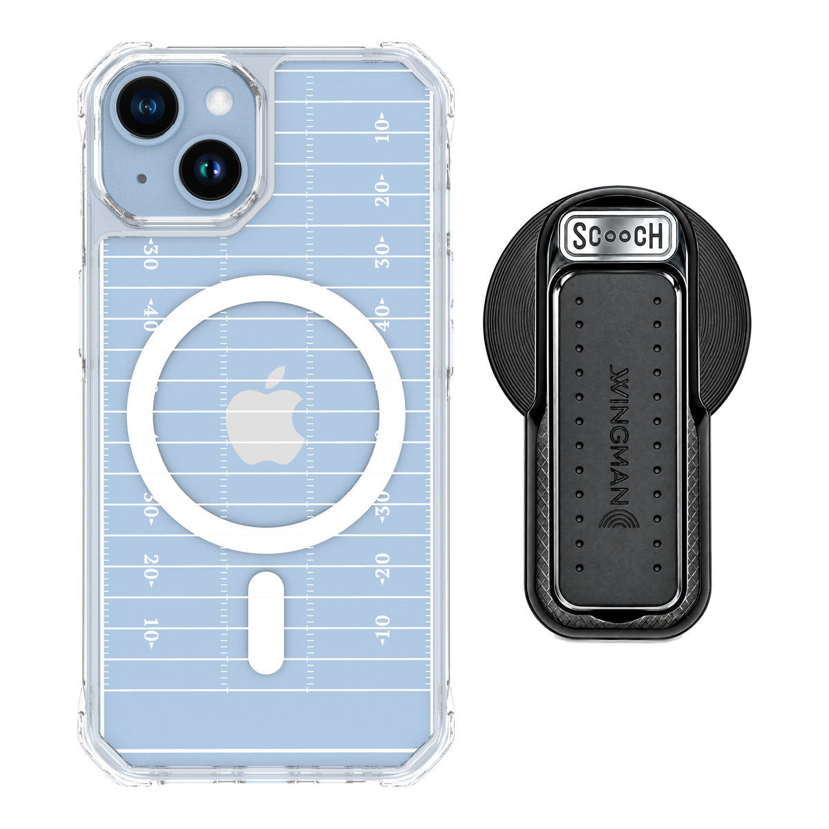 Scooch MagCase Yard Lines for iPhone 14 — MagSafe Wingback Bundle - Black