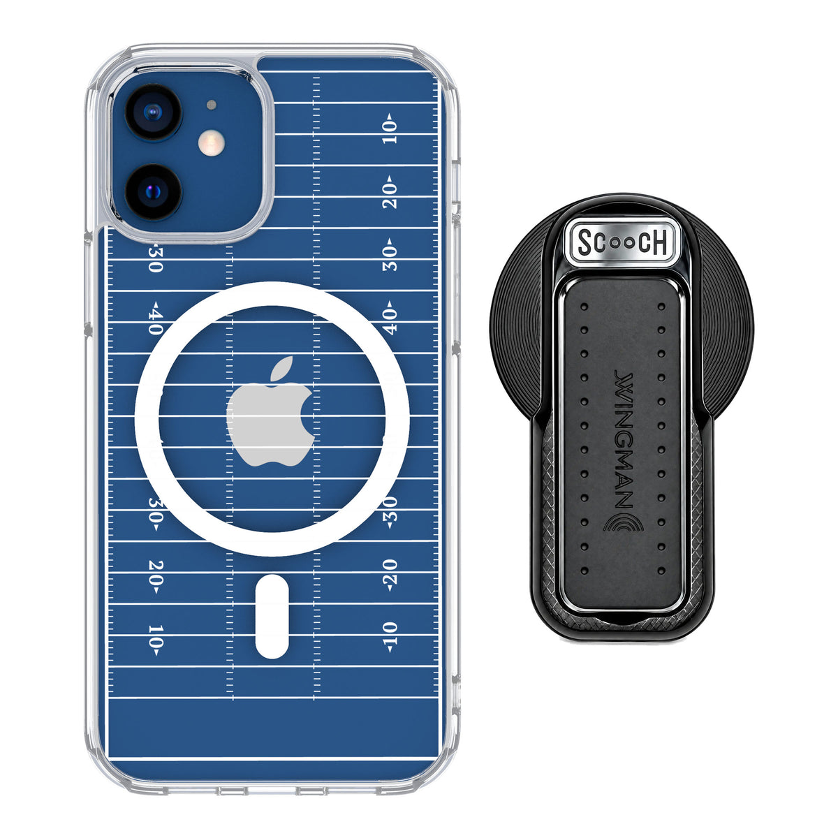 Scooch MagCase Yard Lines for iPhone 12 — MagSafe Wingback Bundle - Black