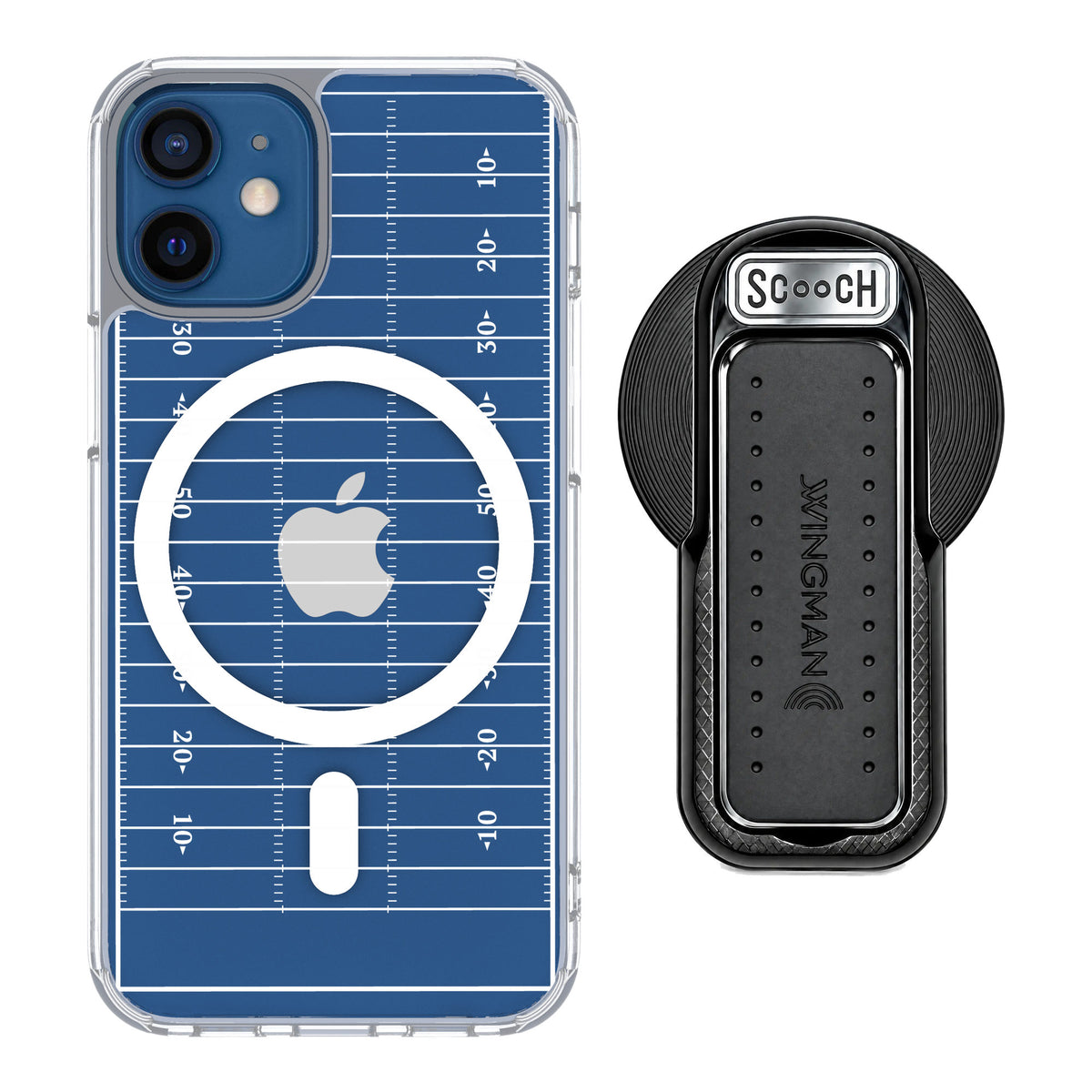 Scooch MagCase Yard Lines for iPhone 12 mini — MagSafe Wingback Bundle - Black