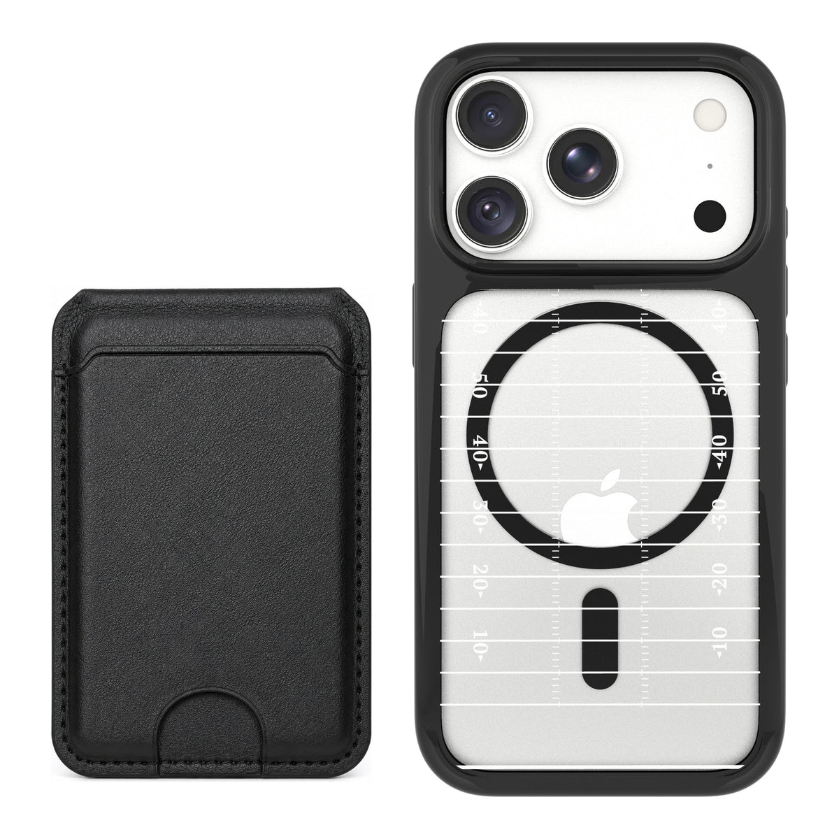 Scooch MagCase Yard Lines for iPhone 18 Pro Max — Black MagWallet Bundle