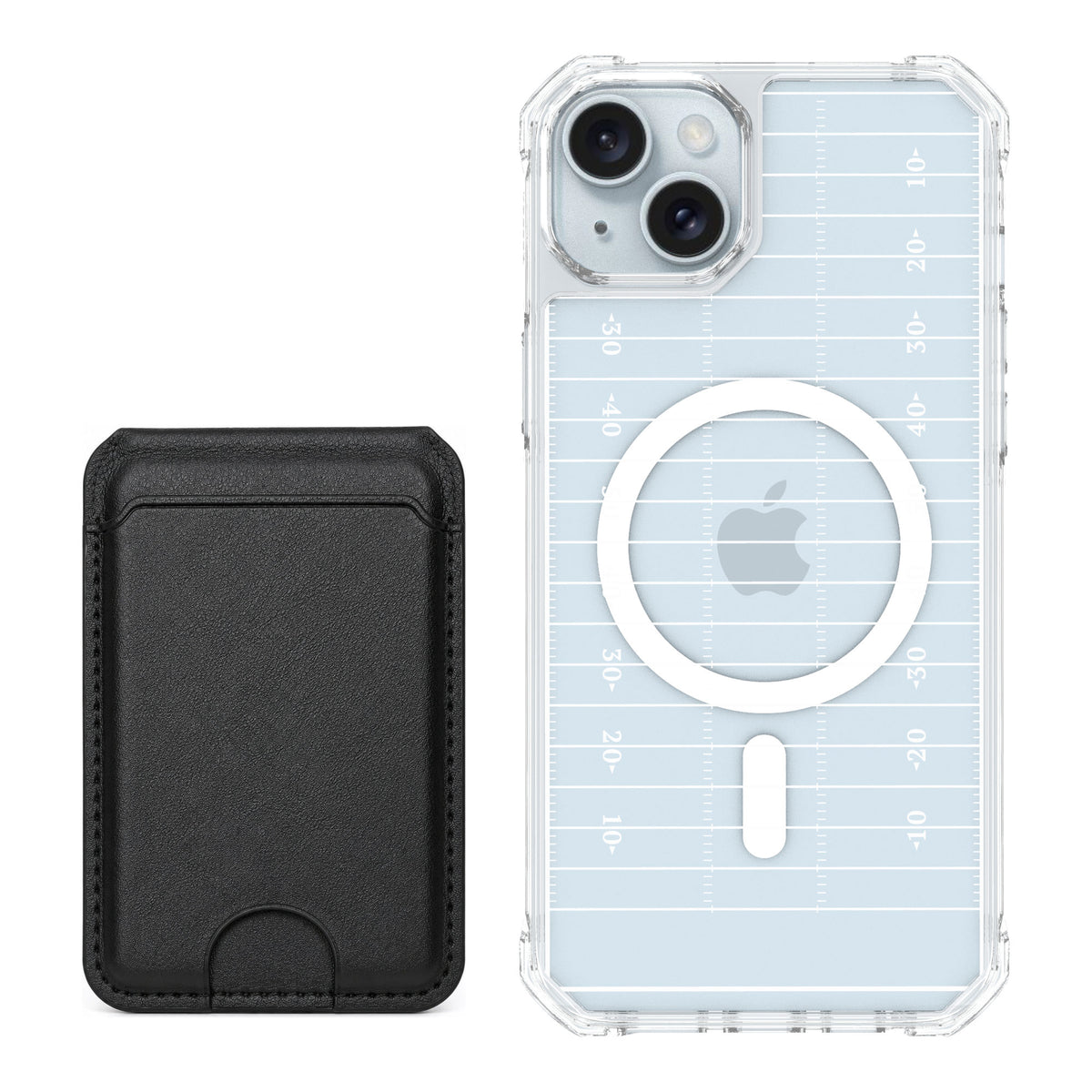 Scooch MagCase Yard Lines for iPhone 15 Plus — Black MagWallet Bundle