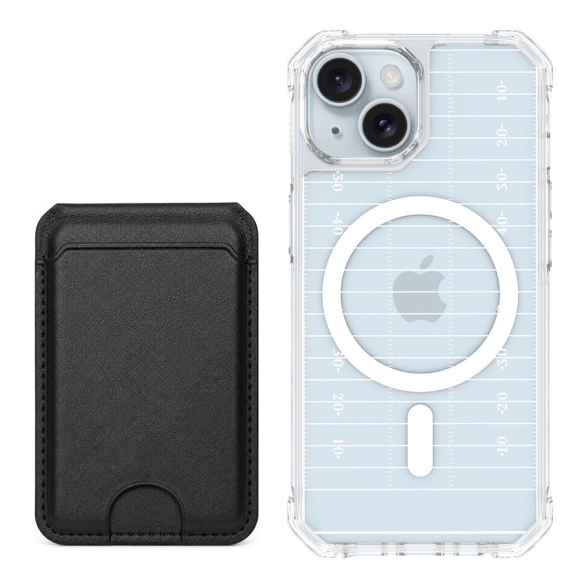 Scooch MagCase Yard Lines for iPhone 15 — Black MagWallet Bundle