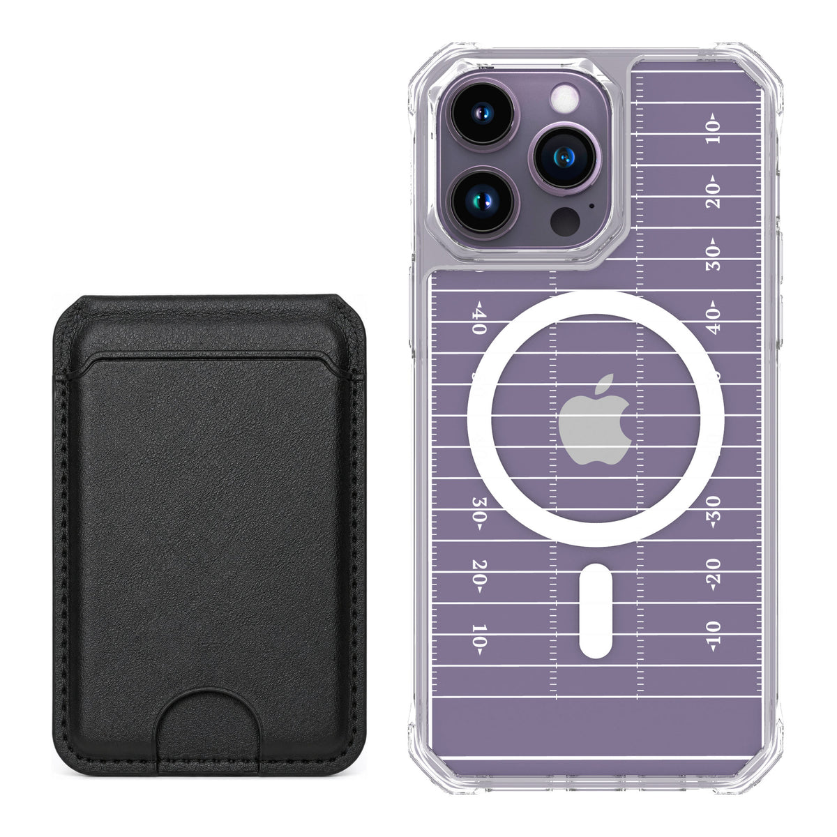 Scooch MagCase Yard Lines for iPhone 14 Pro Max — Black MagWallet Bundle