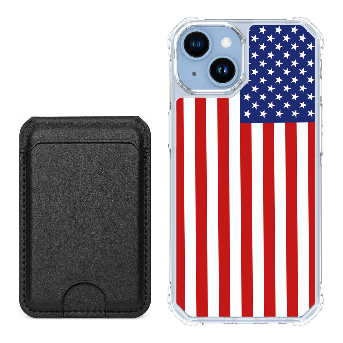 Scooch MagCase Stars And Stripes for iPhone 14 — Black MagWallet Bundle