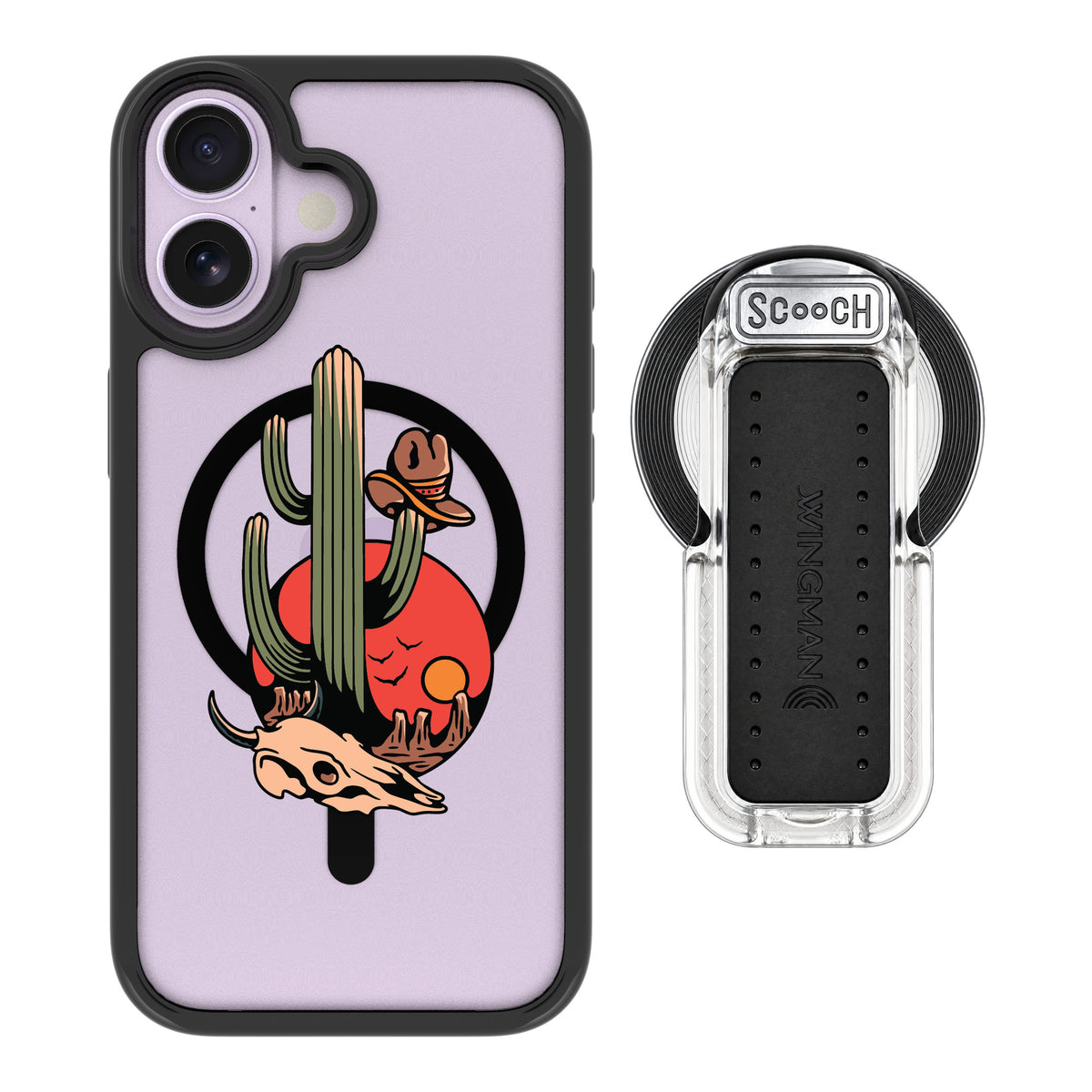 Scooch MagCase Cactus Flash for iPhone 17 — MagSafe Wingback Bundle - Clear