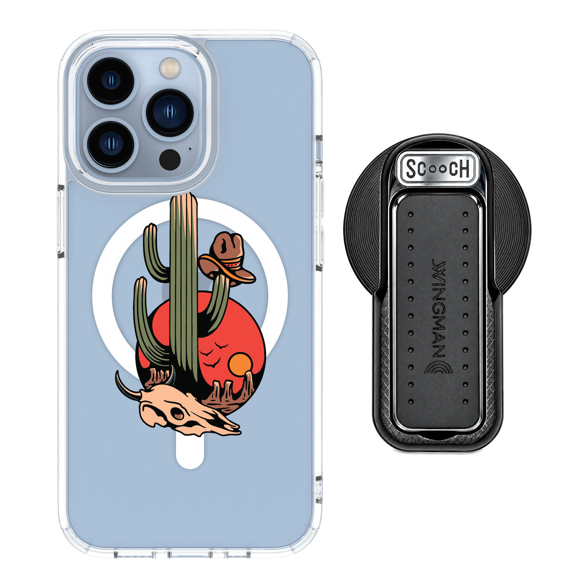 Scooch MagCase Cactus Flash for iPhone 13 Pro — MagSafe Wingback Bundle - Black