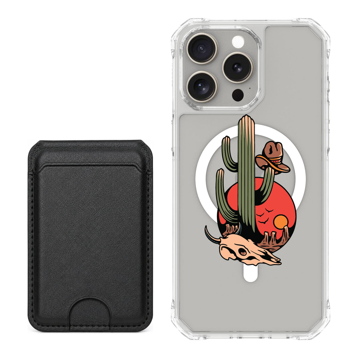 Scooch MagCase Cactus Flash for iPhone 15 Pro Max — Black MagWallet Bundle