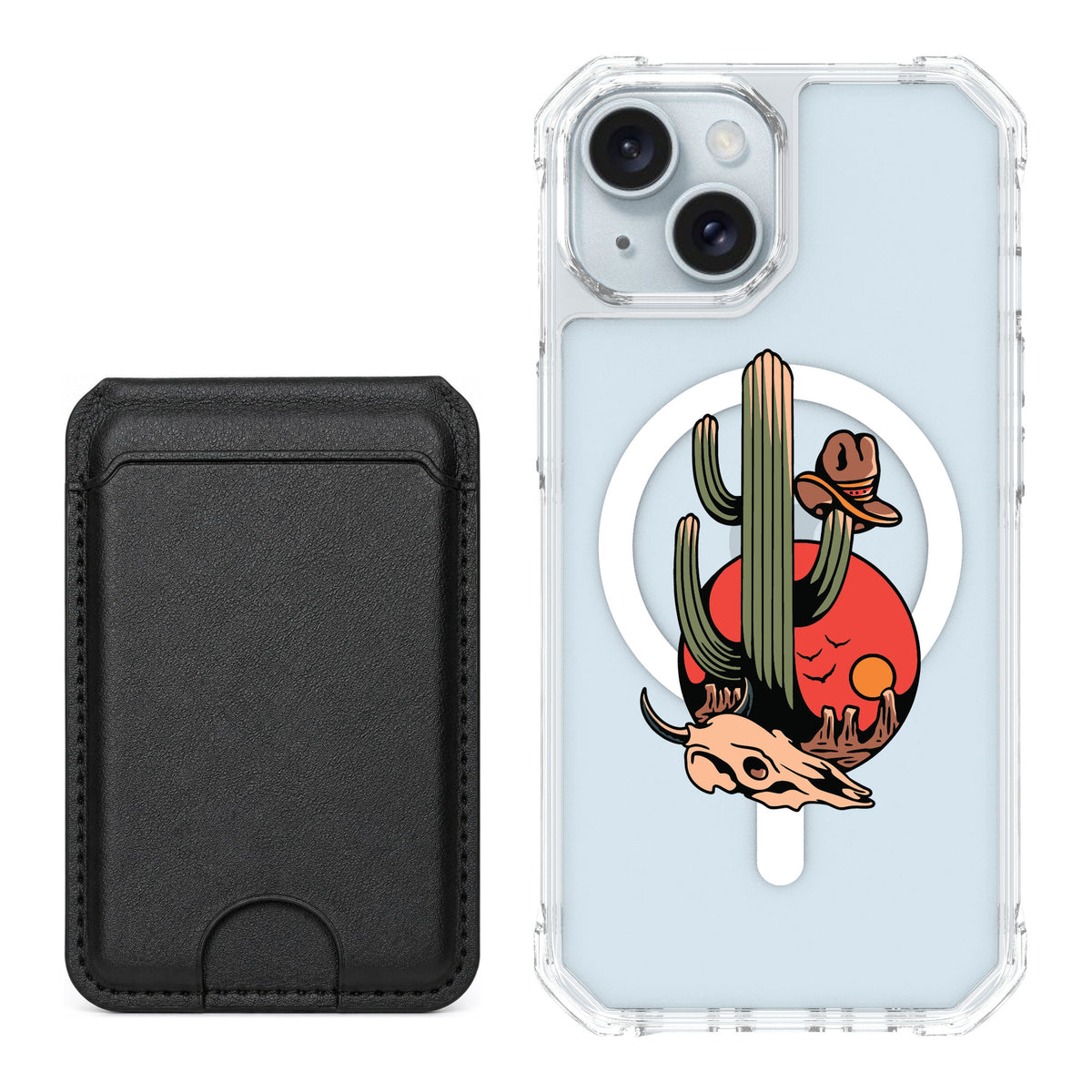 Scooch MagCase Cactus Flash for iPhone 15 — Black MagWallet Bundle