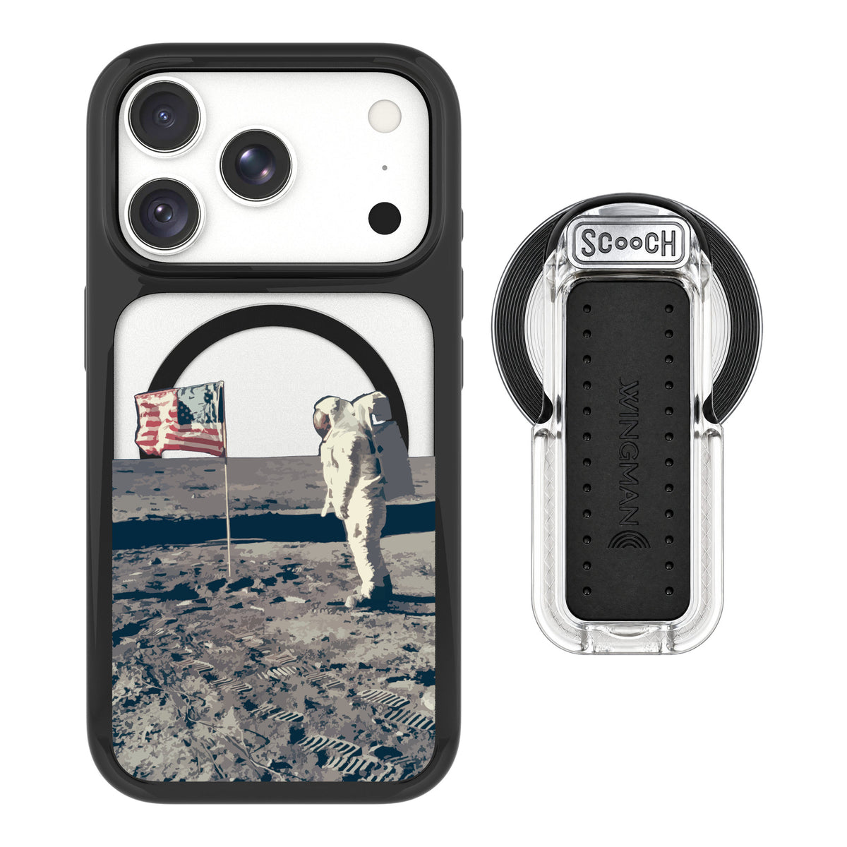 Scooch MagCase Lunar Landing for iPhone 18 Pro Max — MagSafe Wingback Bundle - Clear
