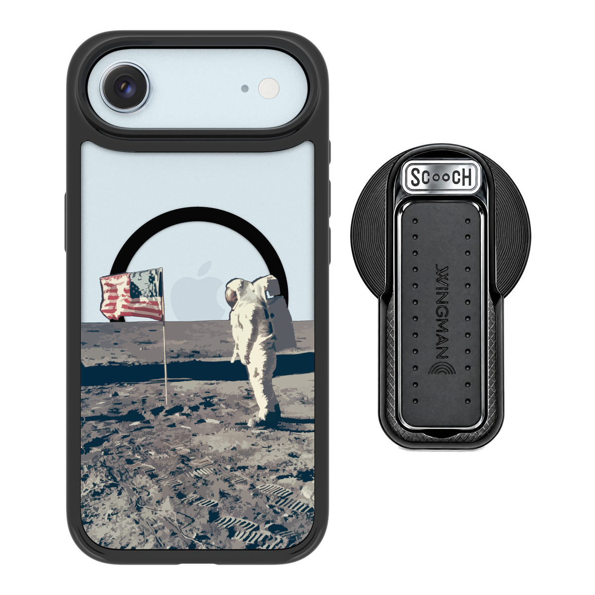 Scooch MagCase Lunar Landing for iPhone Air — MagSafe Wingback Bundle - Black