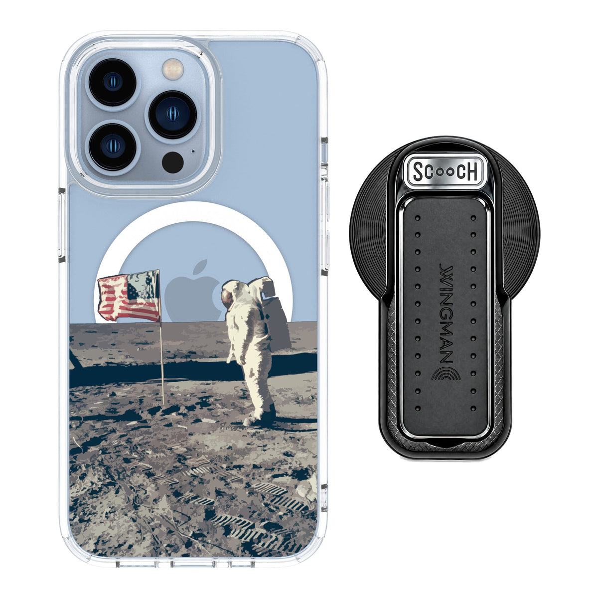 Scooch MagCase Lunar Landing for iPhone 13 Pro — MagSafe Wingback Bundle - Black