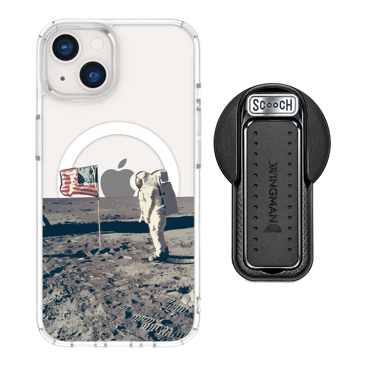 Scooch MagCase Lunar Landing for iPhone 13 — MagSafe Wingback Bundle - Black