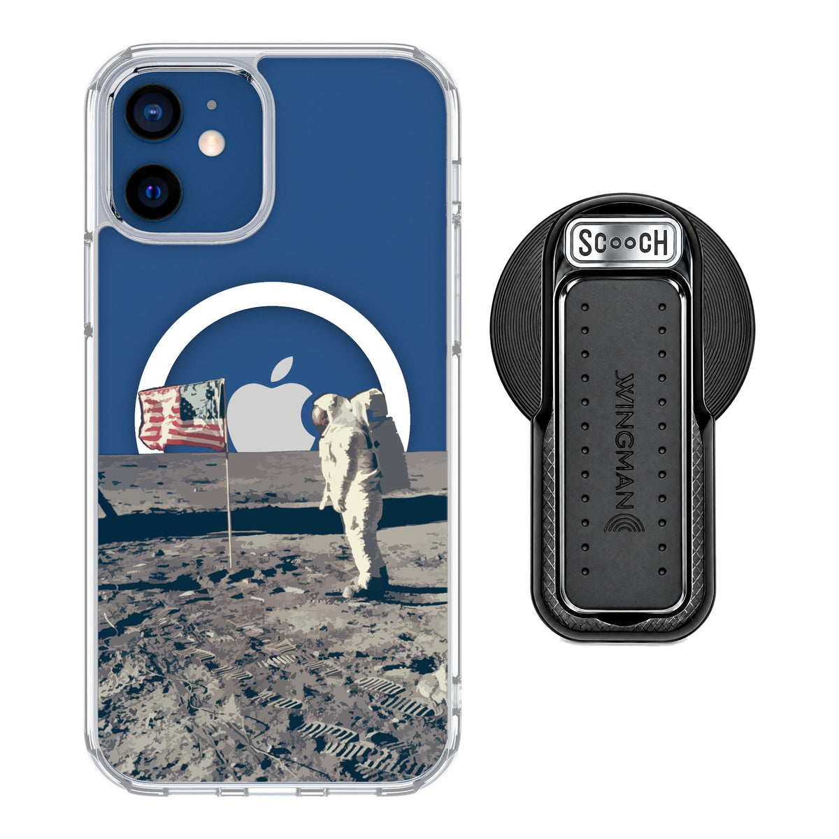 Scooch MagCase Lunar Landing for iPhone 12 — MagSafe Wingback Bundle - Black