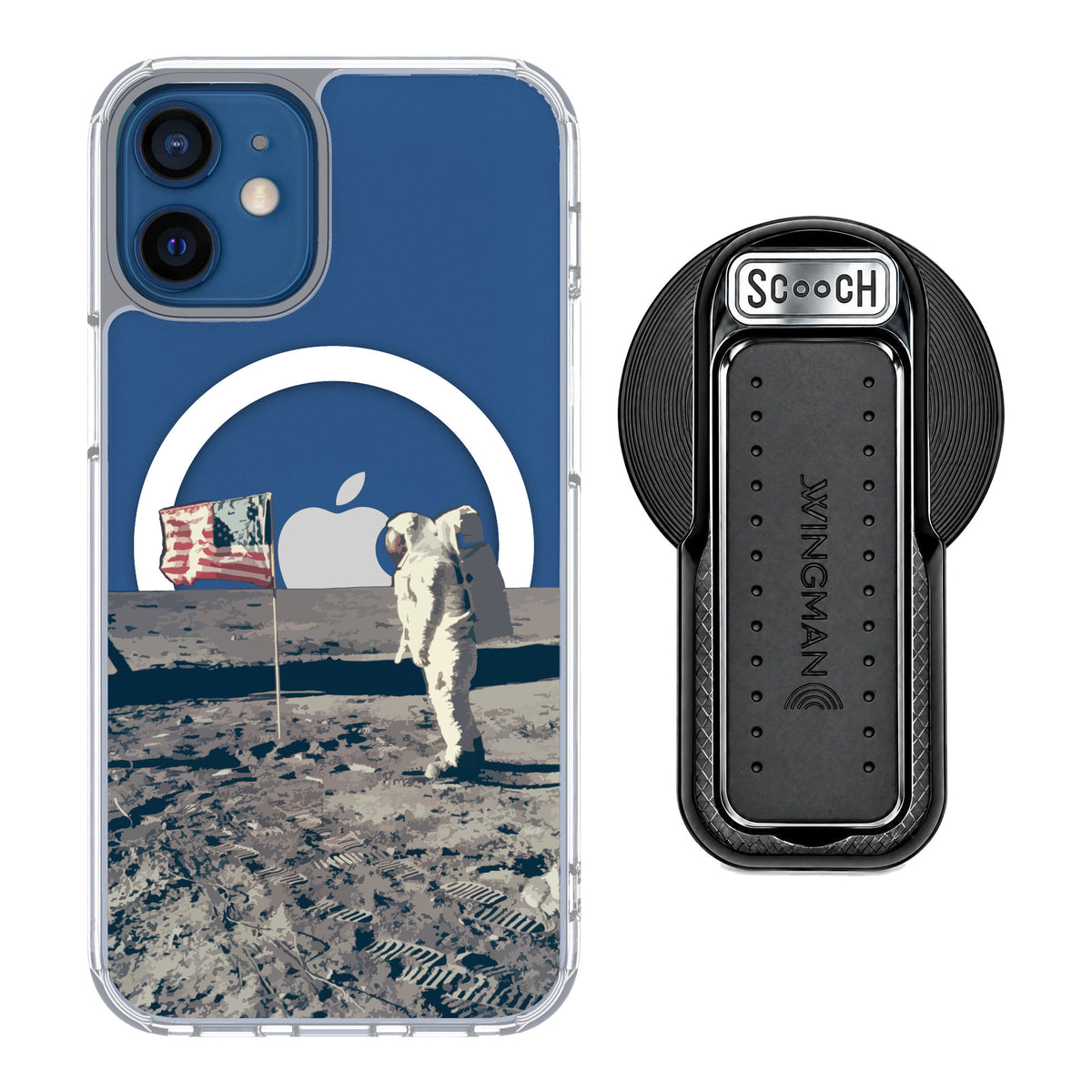 Scooch MagCase Lunar Landing for iPhone 12 mini — MagSafe Wingback Bundle - Black