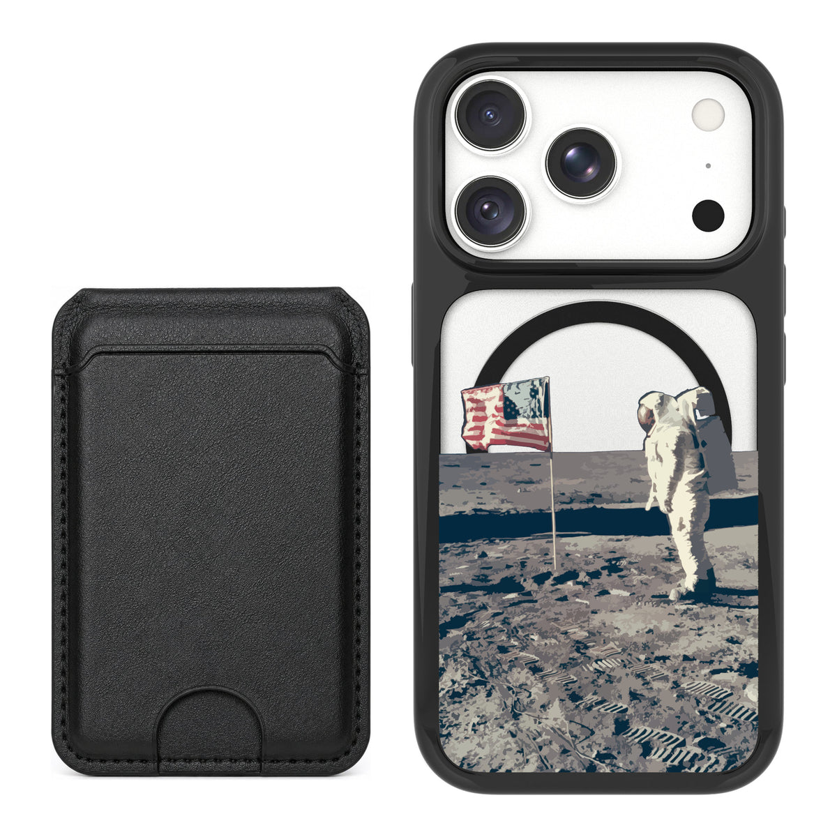 Scooch MagCase Lunar Landing for iPhone 18 Pro Max — Black MagWallet Bundle