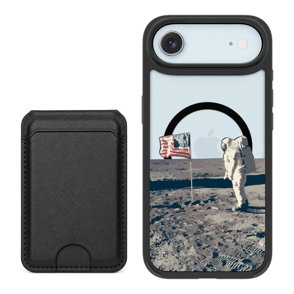 Scooch MagCase Lunar Landing for iPhone Air — Black MagWallet Bundle