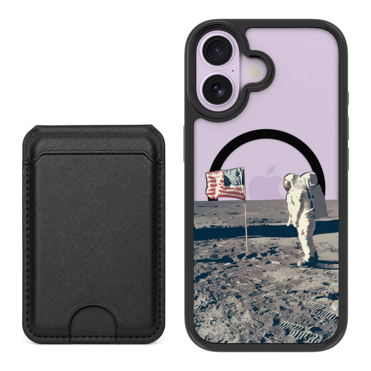 Scooch MagCase Lunar Landing for iPhone 17 — Black MagWallet Bundle