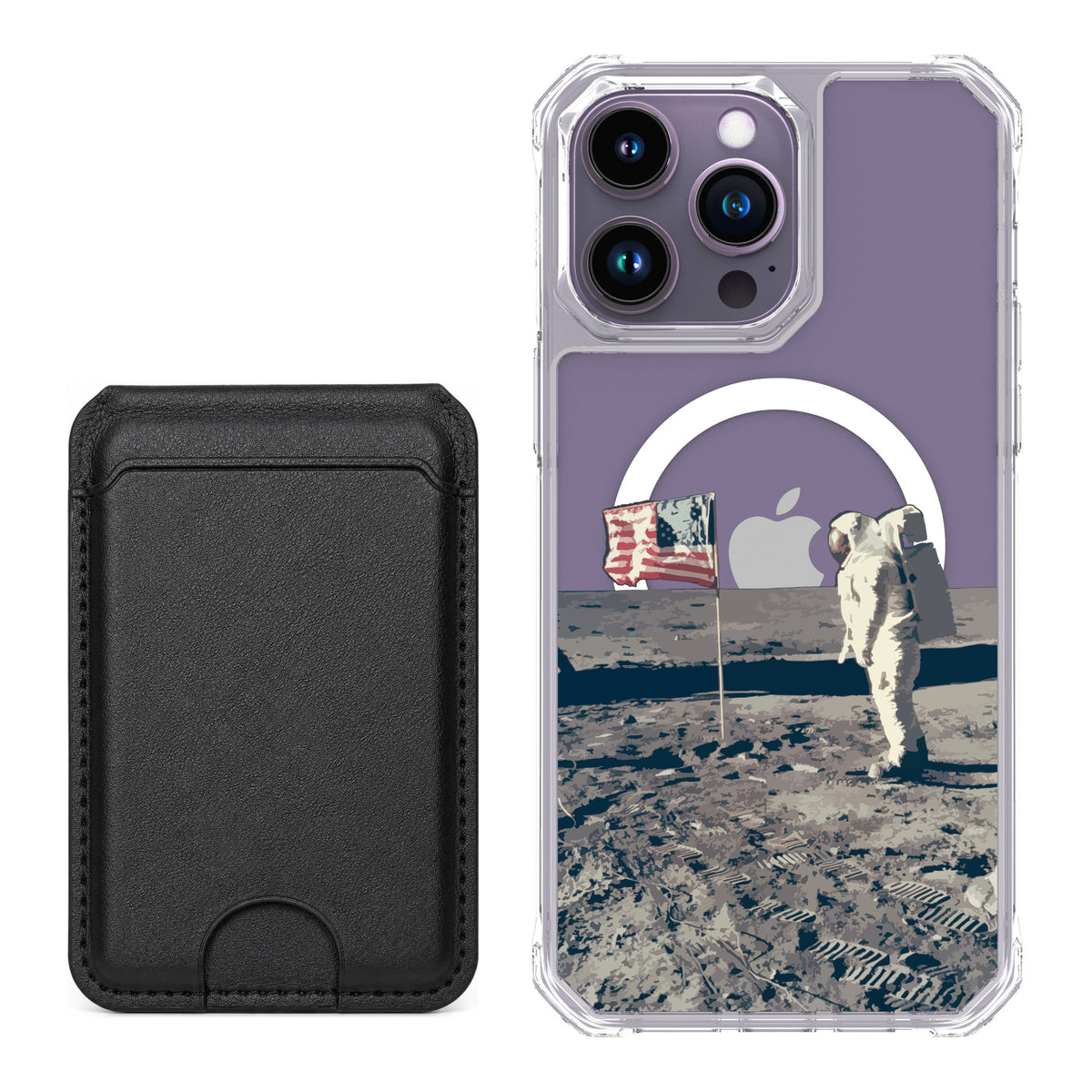 Scooch MagCase Lunar Landing for iPhone 14 Pro Max — Black MagWallet Bundle