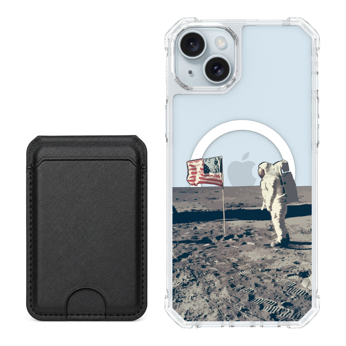 Scooch MagCase Lunar Landing for iPhone 14 Plus — Black MagWallet Bundle