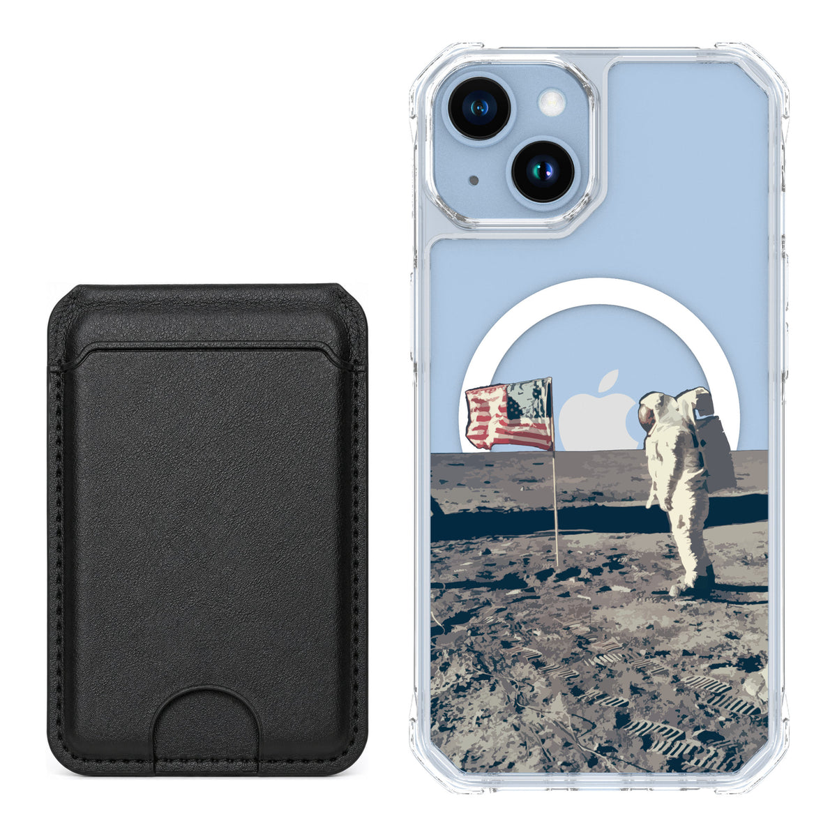 Scooch MagCase Lunar Landing for iPhone 14 — Black MagWallet Bundle