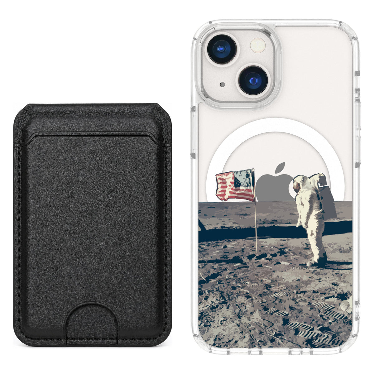 Scooch MagCase Lunar Landing for iPhone 13 mini — Black MagWallet Bundle