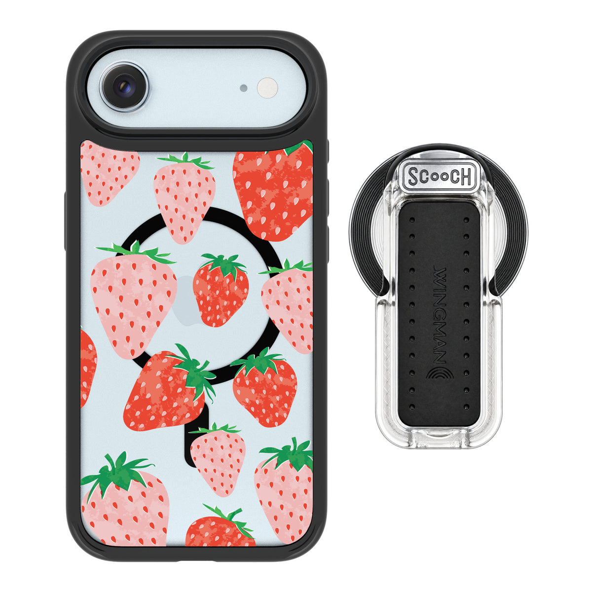 Scooch MagCase Strawberry Fields for iPhone Air — MagSafe Wingback Bundle - Clear