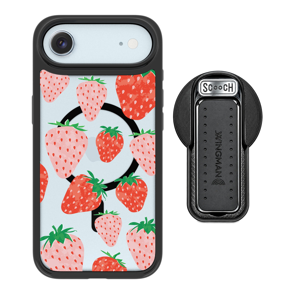 Scooch MagCase Strawberry Fields for iPhone Air — MagSafe Wingback Bundle - Black