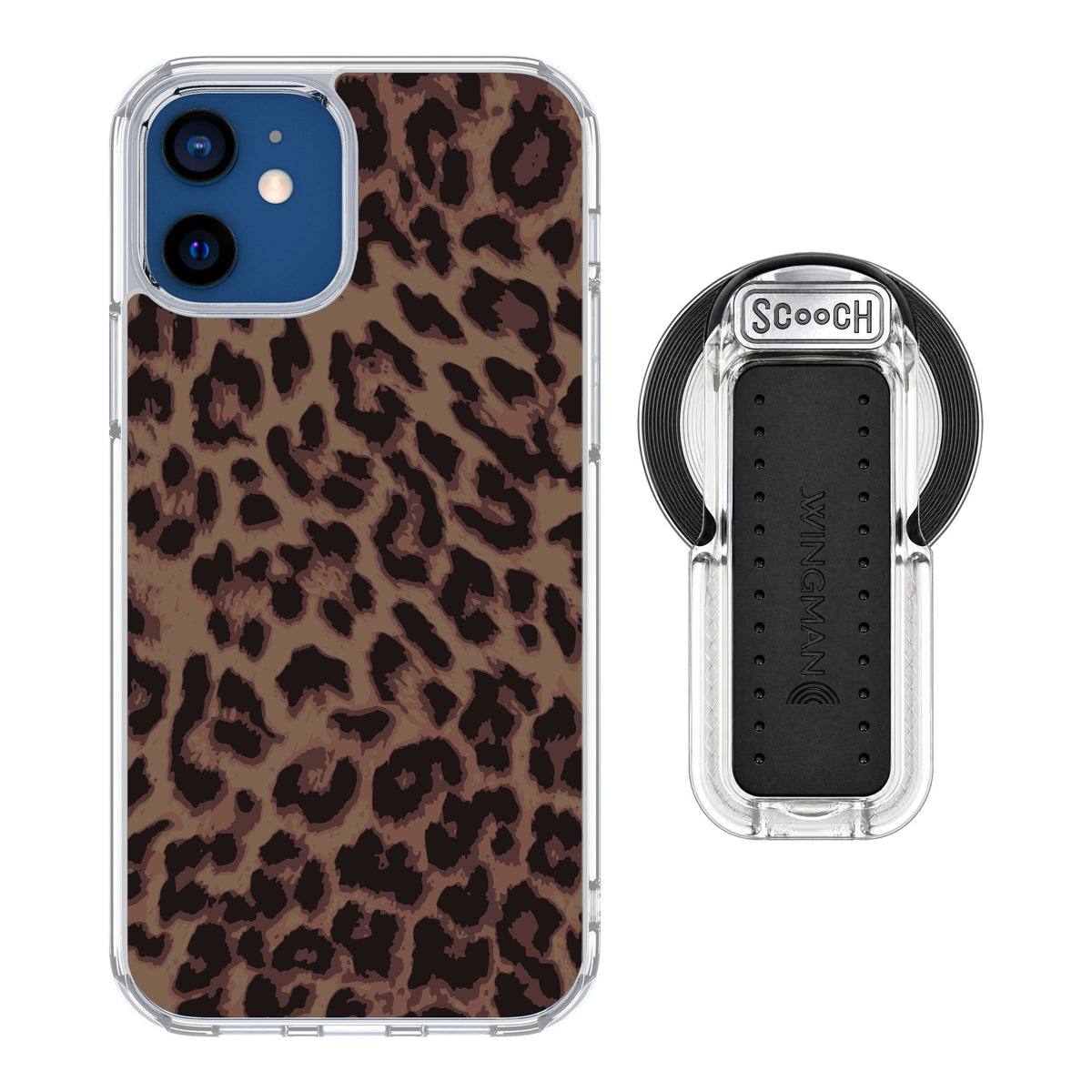 Scooch MagCase Luxe Leopard for iPhone 12 — MagSafe Wingback Bundle - Clear