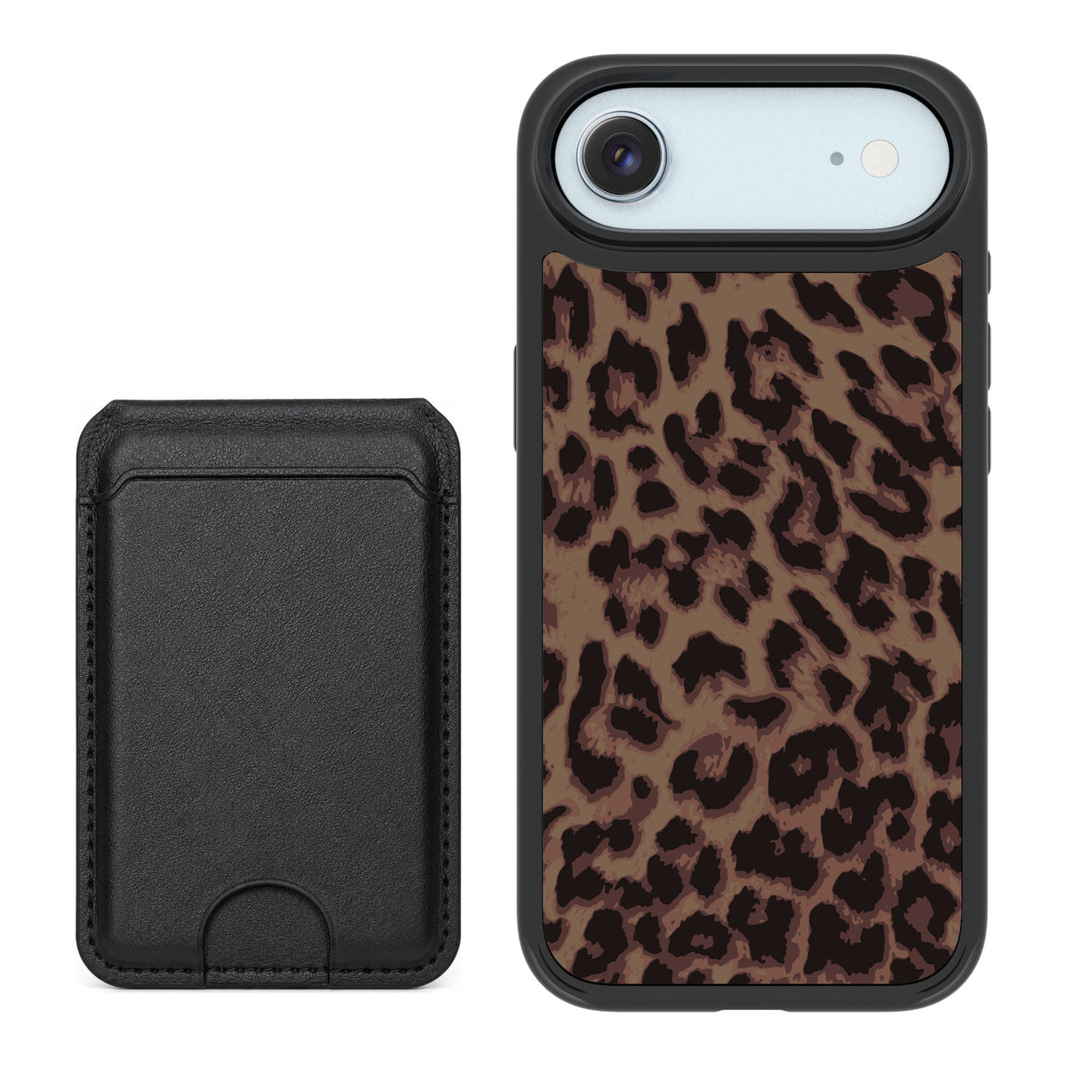 Scooch MagCase Luxe Leopard for iPhone Air — Black MagWallet Bundle