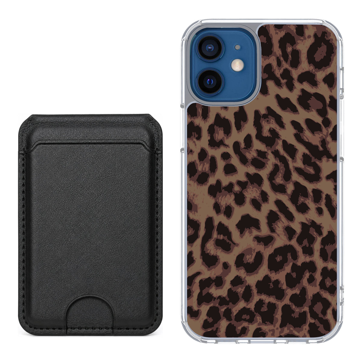 Scooch MagCase Luxe Leopard for iPhone 12 mini — Black MagWallet Bundle