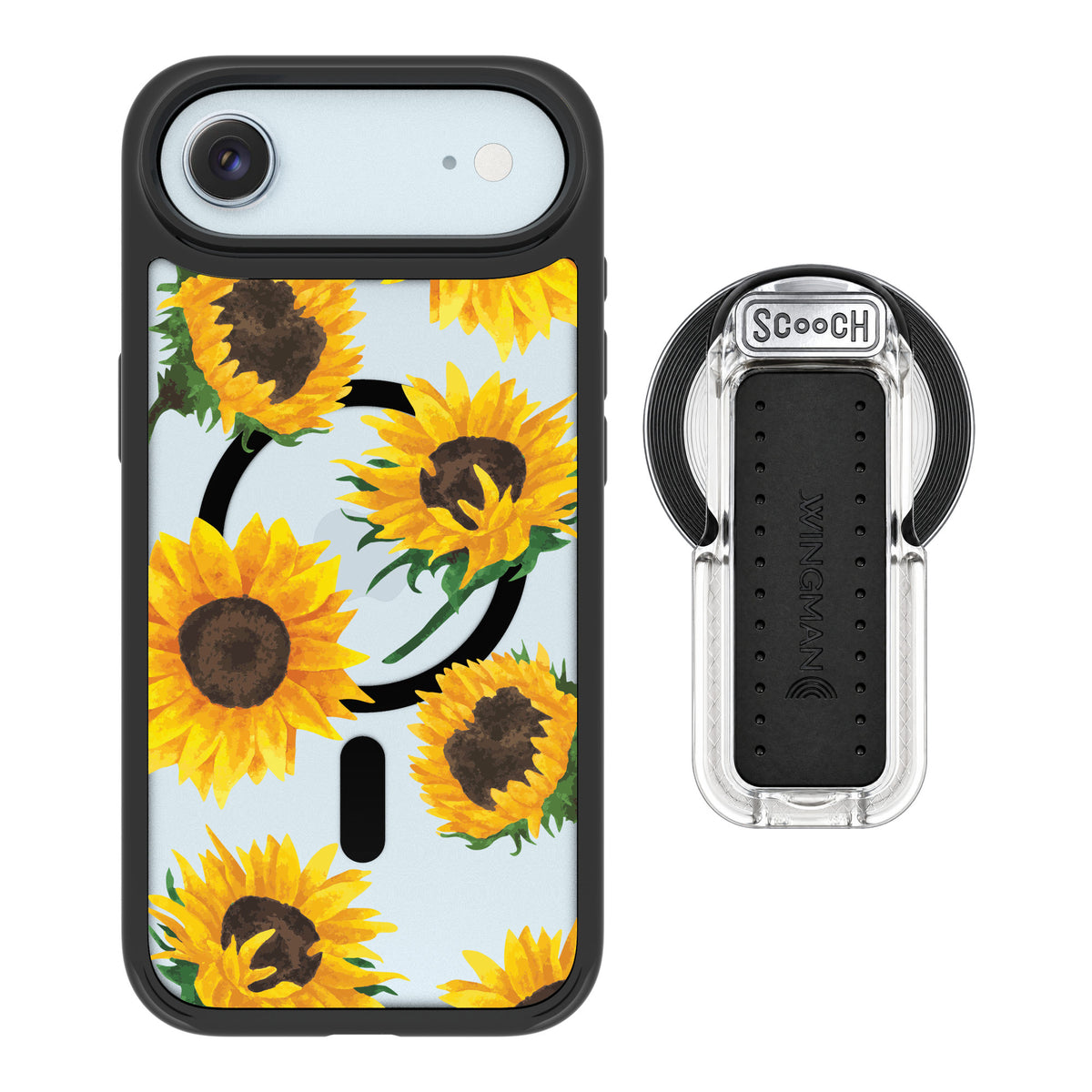 Scooch MagCase Sunflower Frenzy for iPhone Air — MagSafe Wingback Bundle - Clear