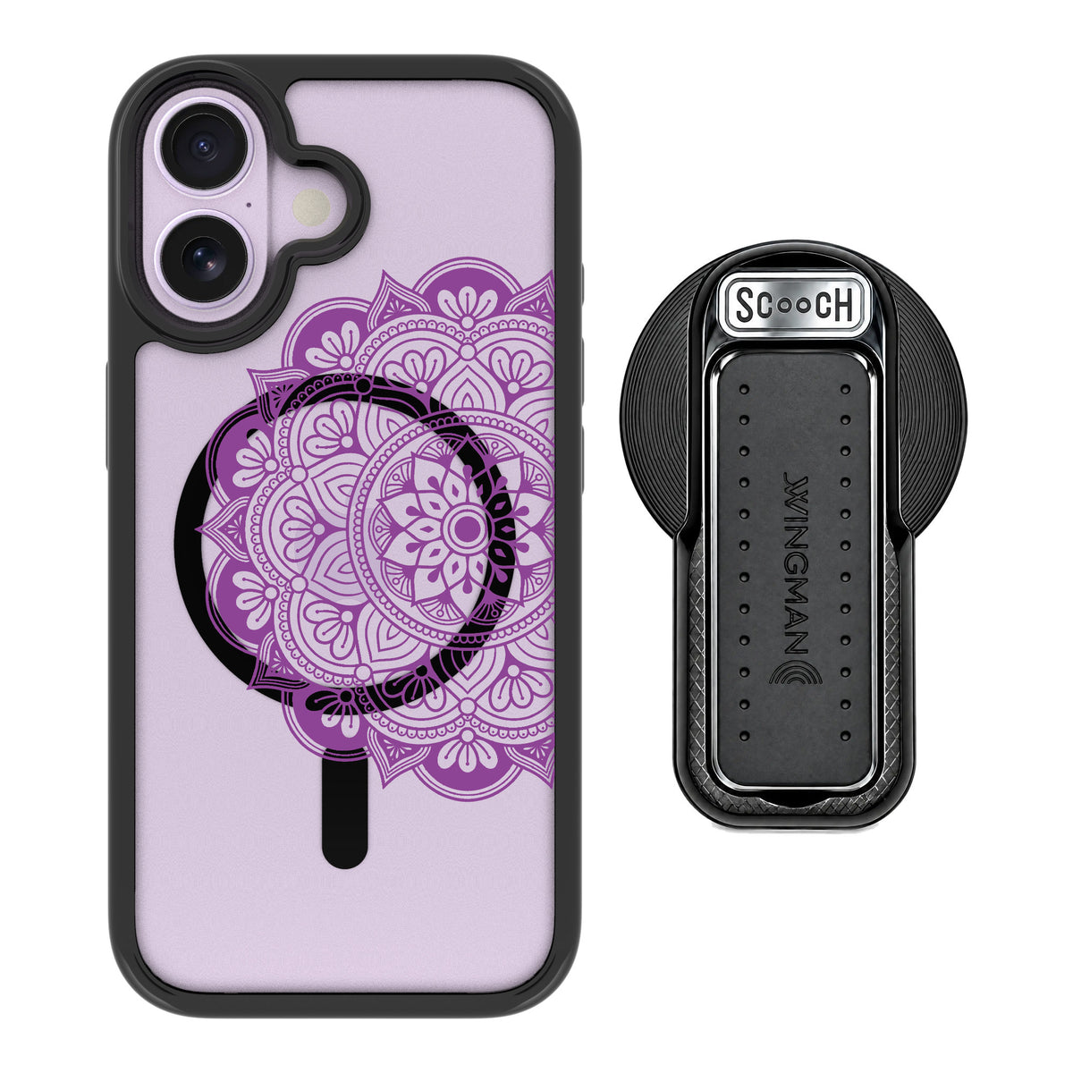 Scooch MagCase Mandala Dreams for iPhone 17 — MagSafe Wingback Bundle - Black