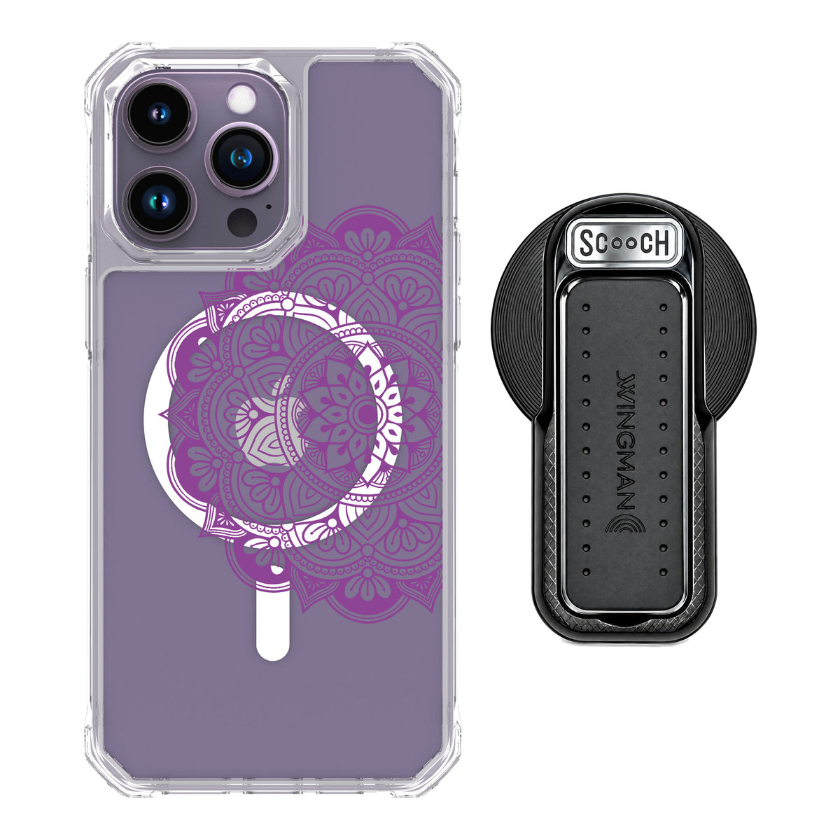 Scooch MagCase Mandala Dreams for iPhone 14 Pro Max — MagSafe Wingback Bundle - Black
