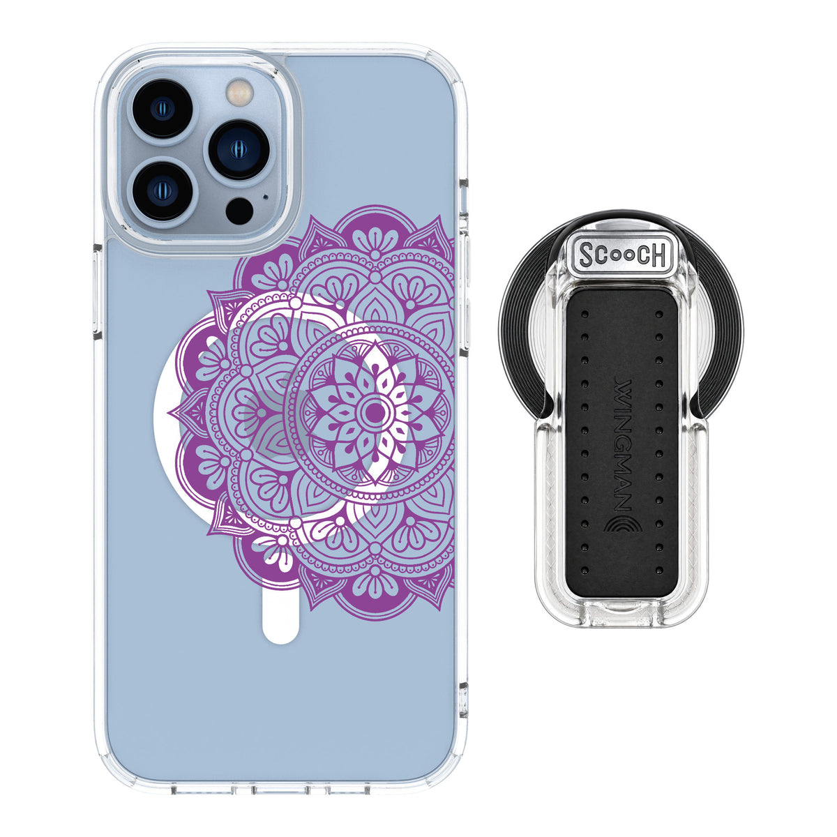Scooch MagCase Mandala Dreams for iPhone 13 Pro Max — MagSafe Wingback Bundle - Clear