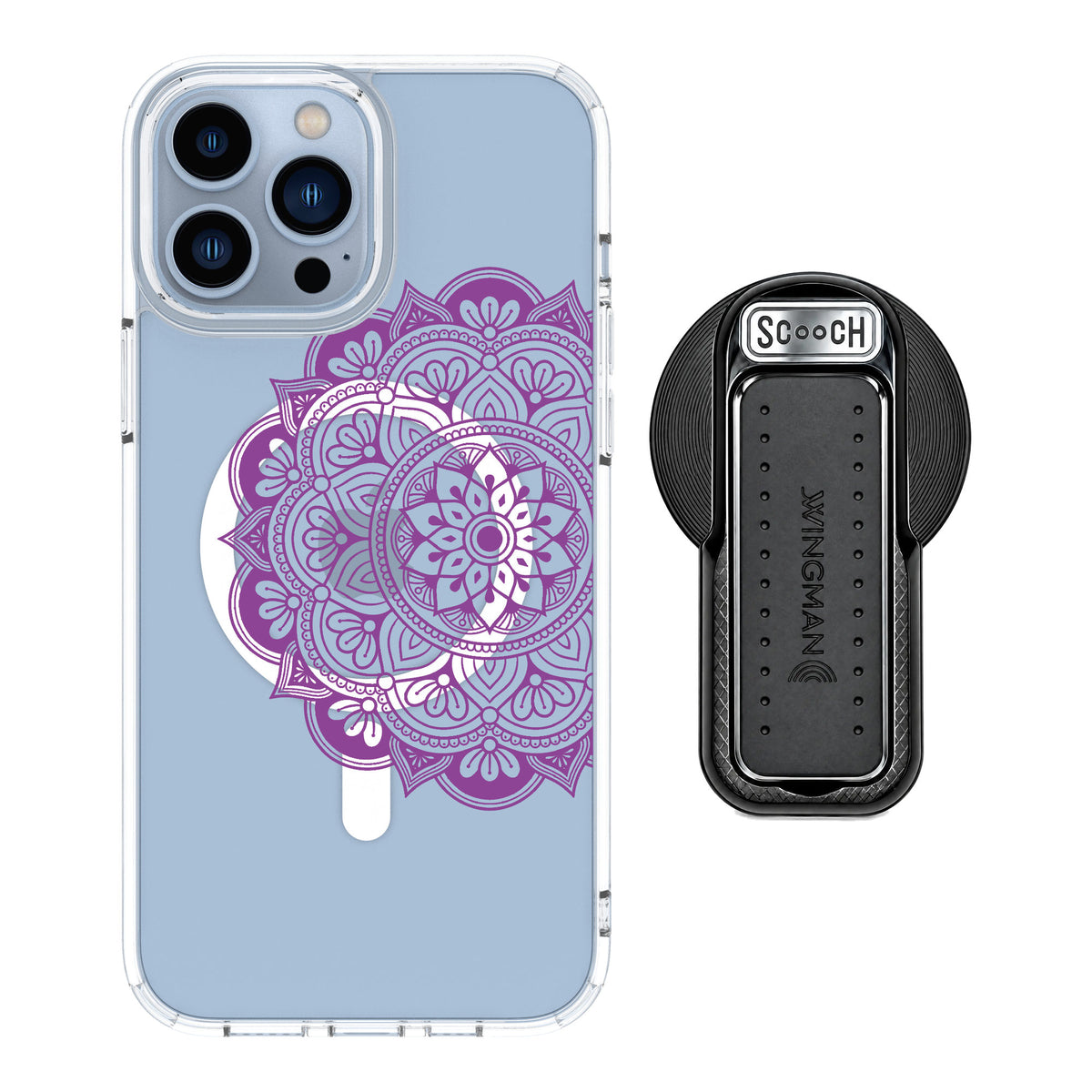 Scooch MagCase Mandala Dreams for iPhone 13 Pro Max — MagSafe Wingback Bundle - Black