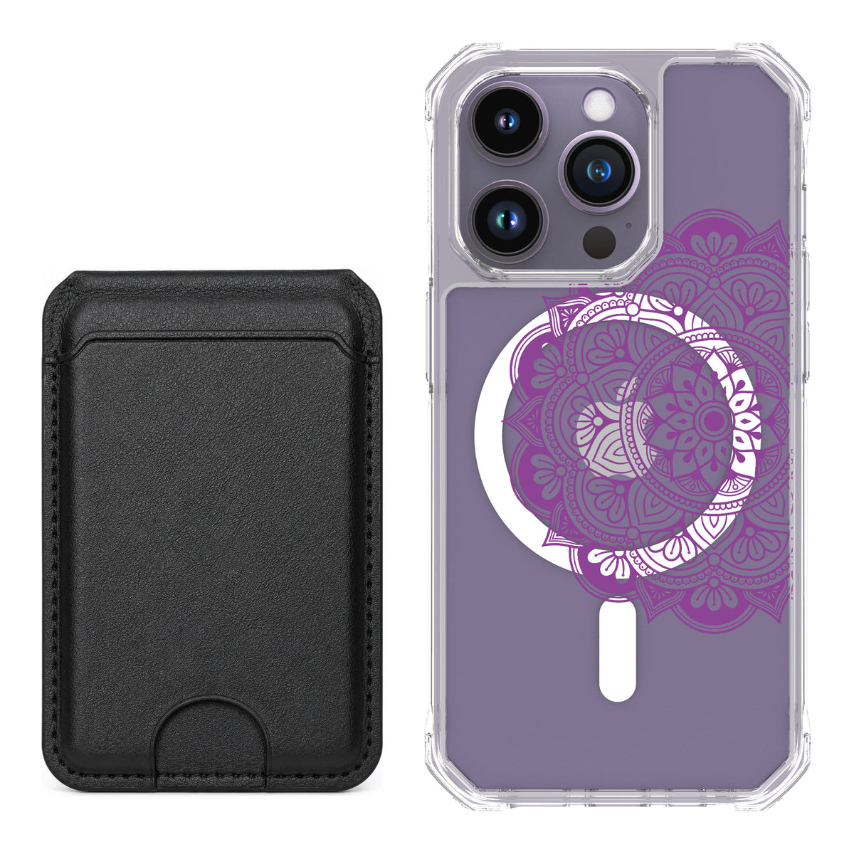 Scooch MagCase Mandala Dreams for iPhone 14 Pro — Black MagWallet Bundle