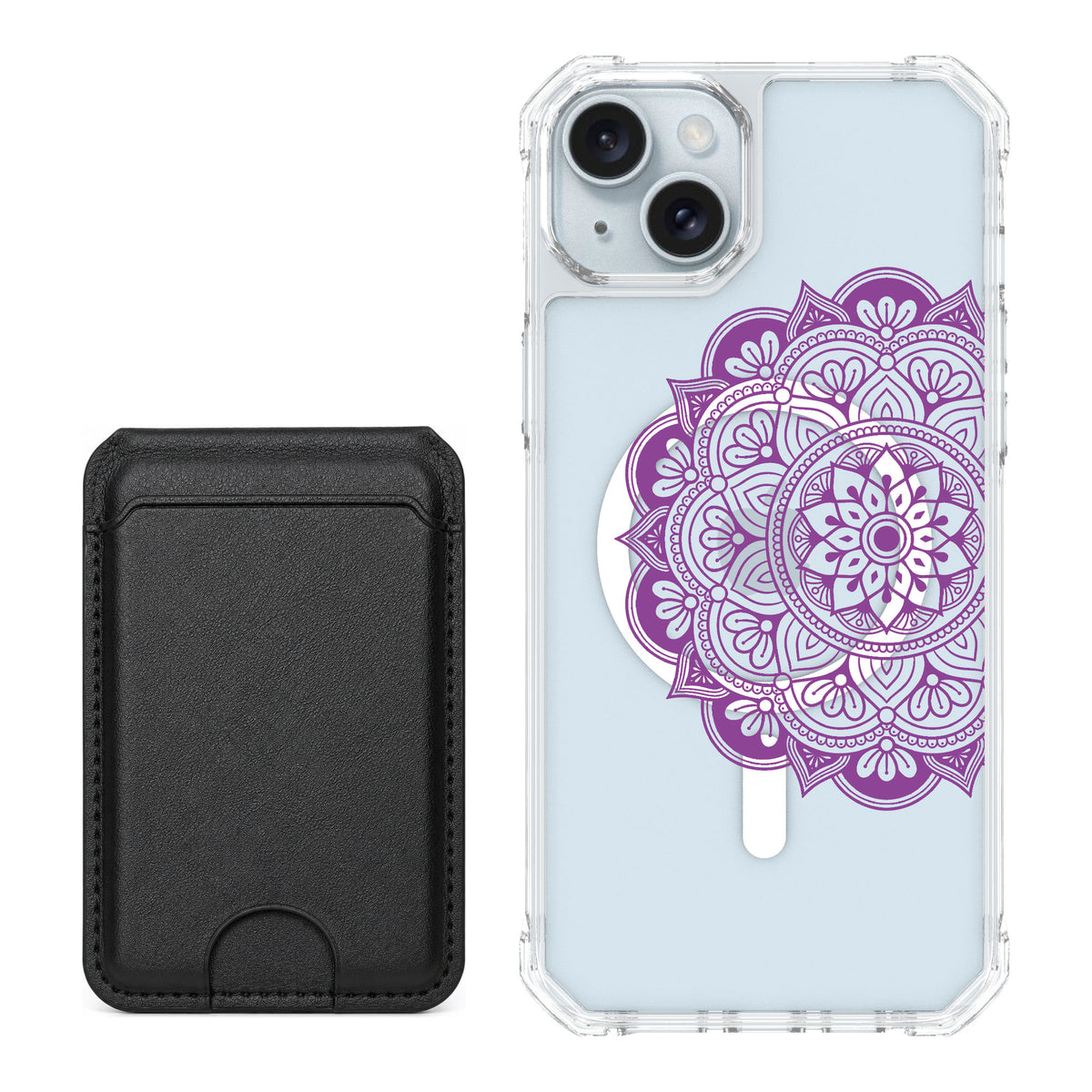 Scooch MagCase Mandala Dreams for iPhone 14 Plus — Black MagWallet Bundle