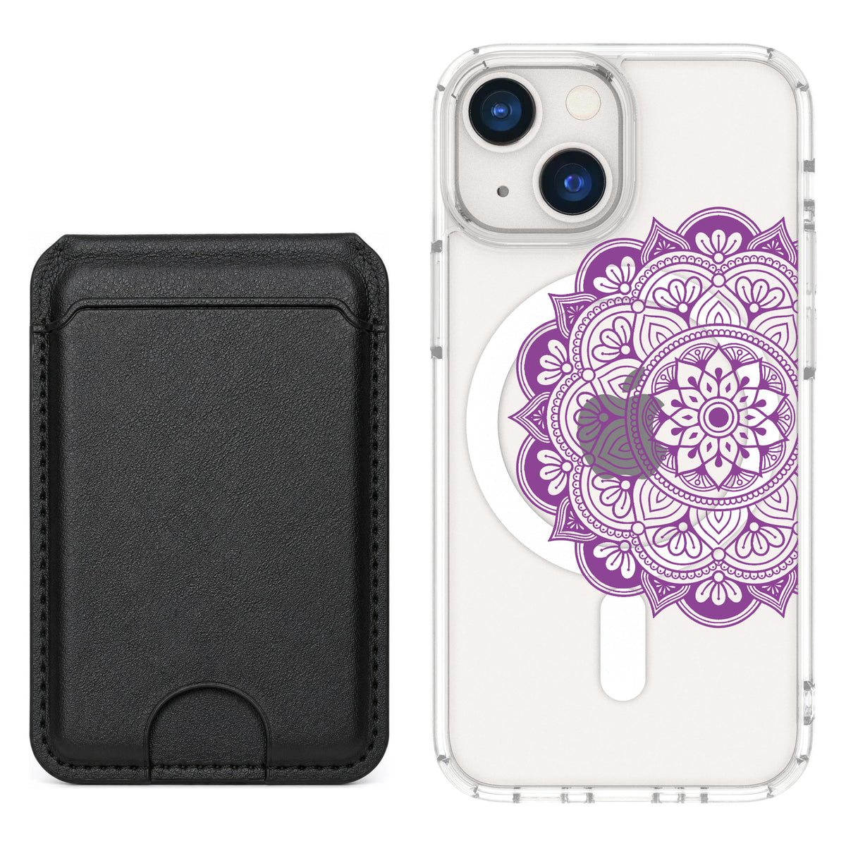 Scooch MagCase Mandala Dreams for iPhone 13 mini — Black MagWallet Bundle