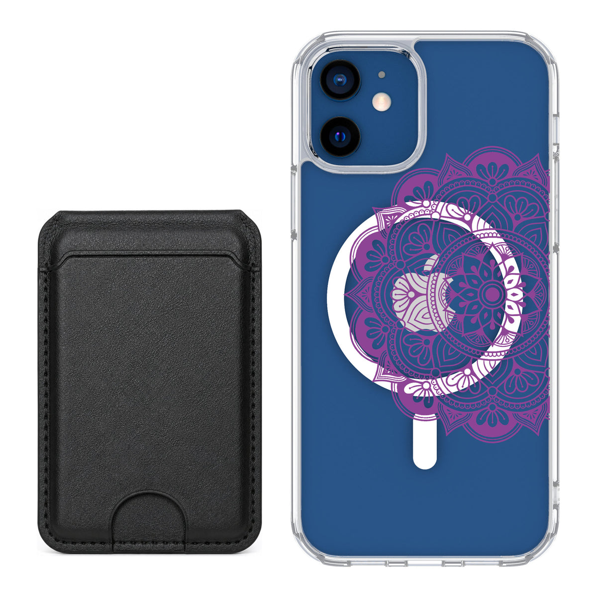Scooch MagCase Mandala Dreams for iPhone 12 — Black MagWallet Bundle