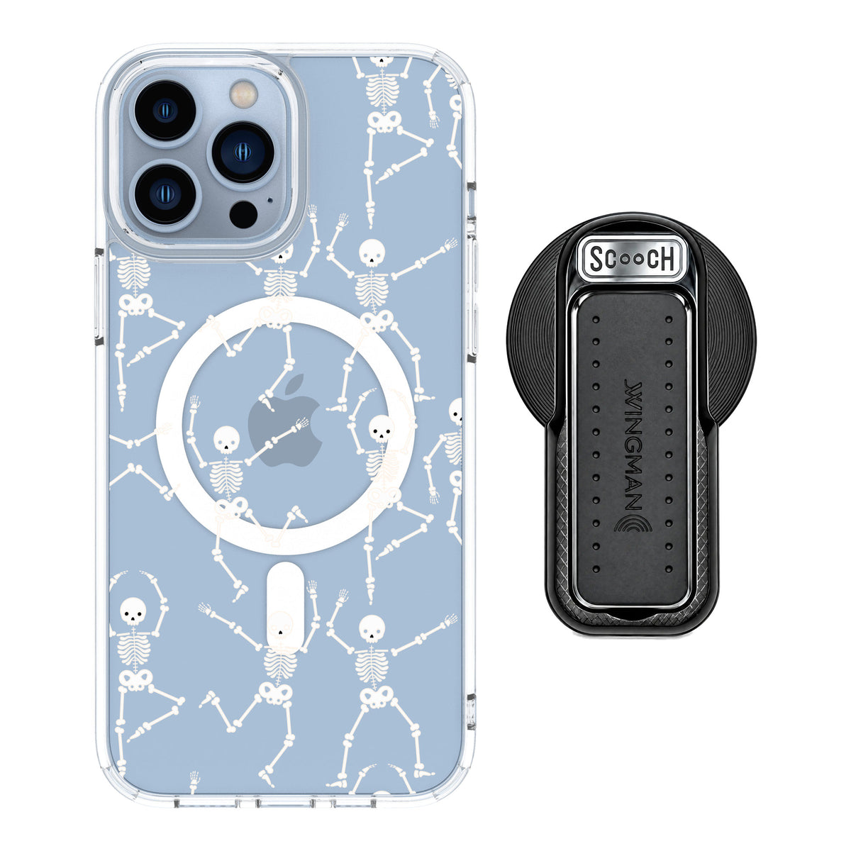 Scooch MagCase Swinging Skeletons for iPhone 13 Pro Max — MagSafe Wingback Bundle - Black