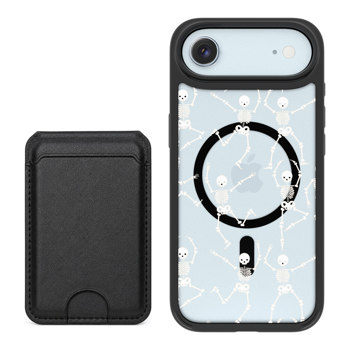 Scooch MagCase Swinging Skeletons for iPhone Air — Black MagWallet Bundle