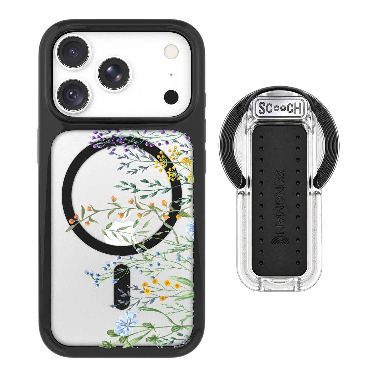 Scooch MagCase Meadow Bloom for iPhone 18 Pro Max — MagSafe Wingback Bundle - Clear