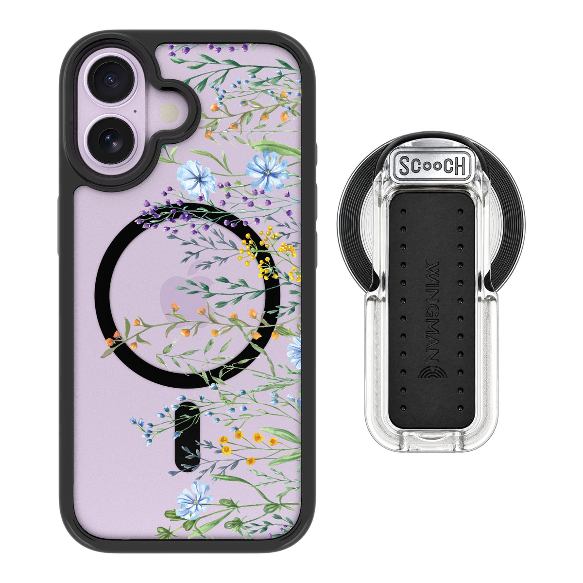 Scooch MagCase Meadow Bloom for iPhone 17 — MagSafe Wingback Bundle - Clear