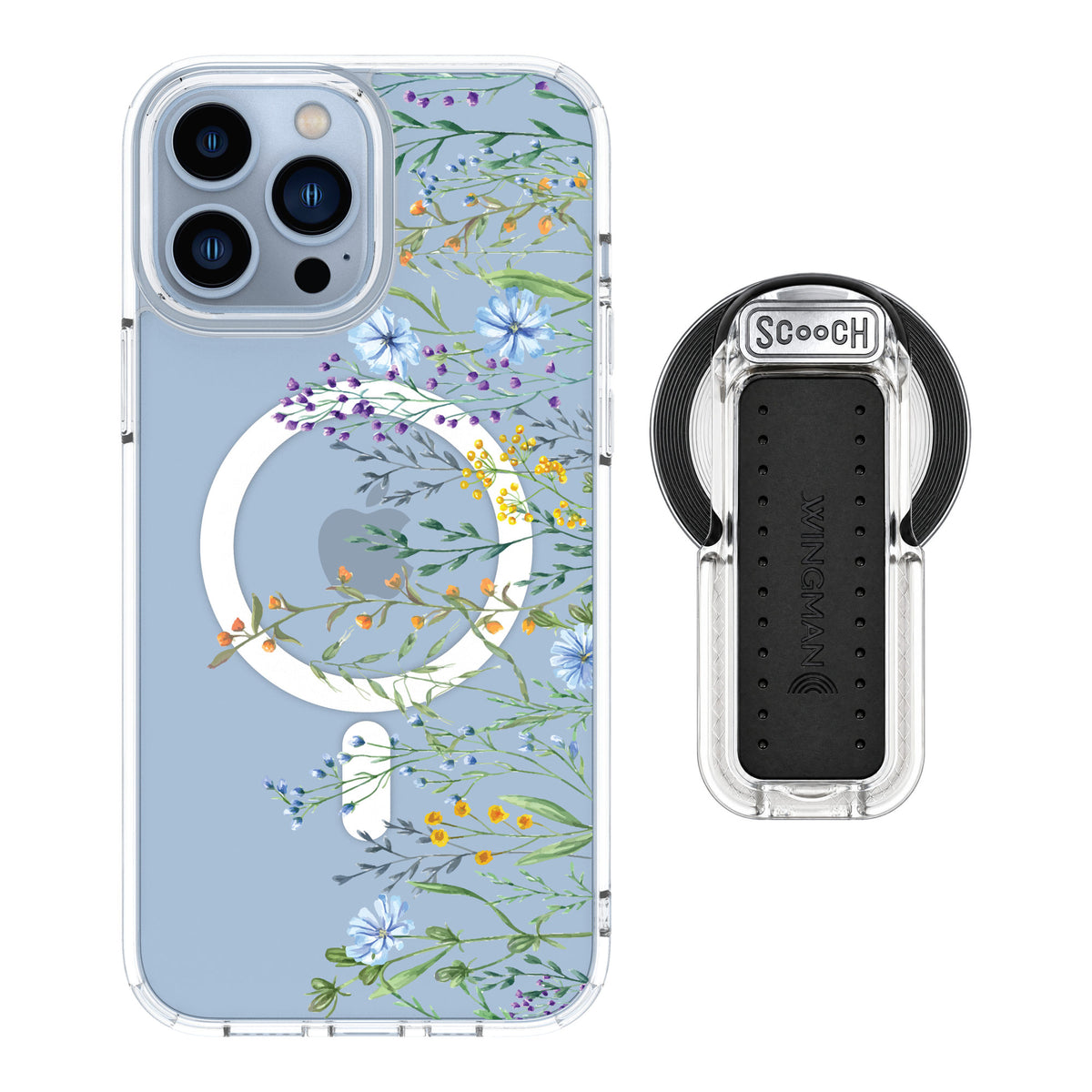 Scooch MagCase Meadow Bloom for iPhone 13 Pro Max — MagSafe Wingback Bundle - Clear