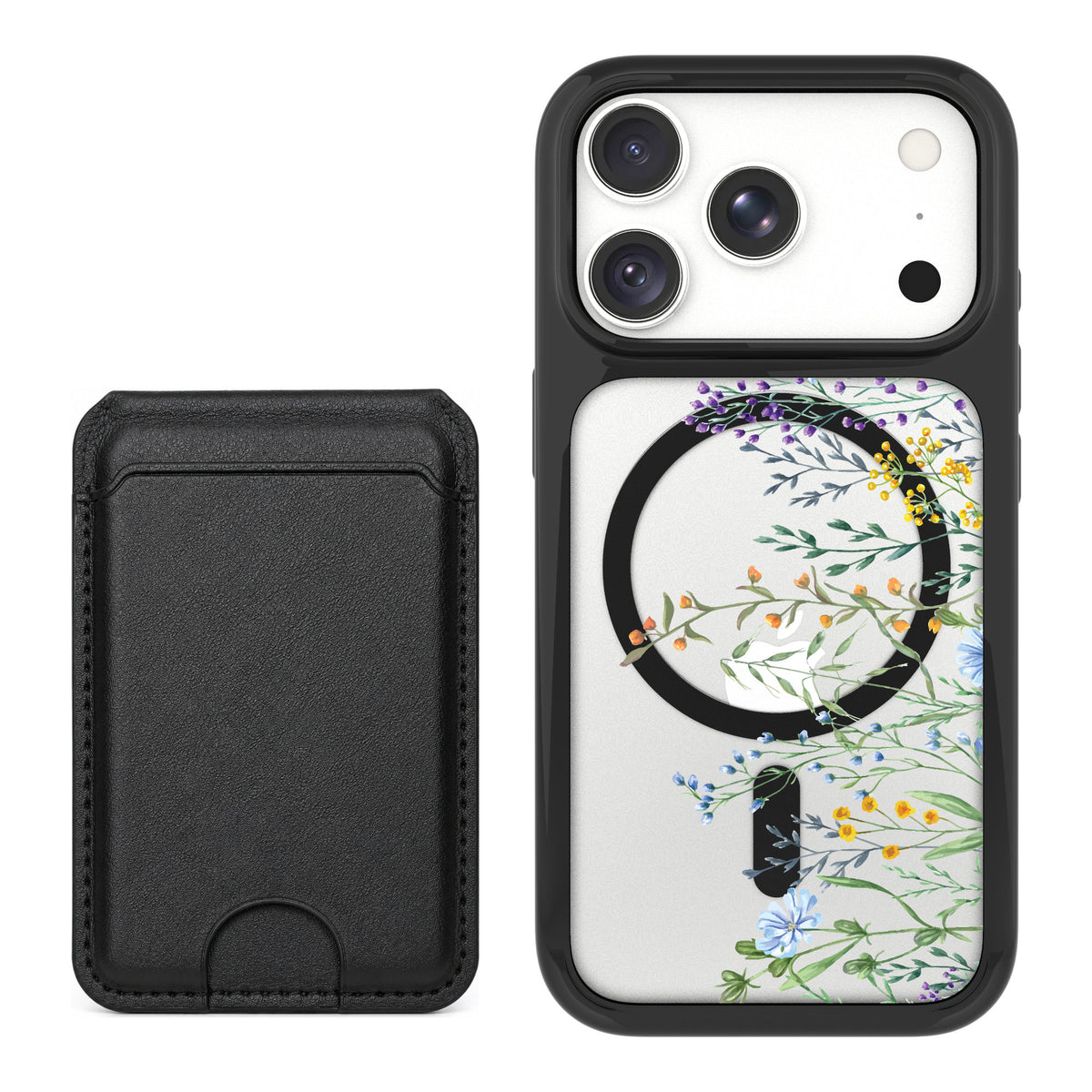 Scooch MagCase Meadow Bloom for iPhone 18 Pro — Black MagWallet Bundle