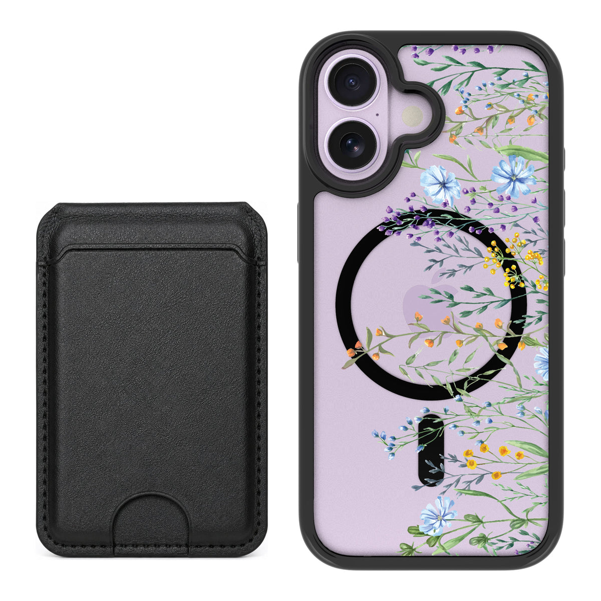 Scooch MagCase Meadow Bloom for iPhone 17 — Black MagWallet Bundle