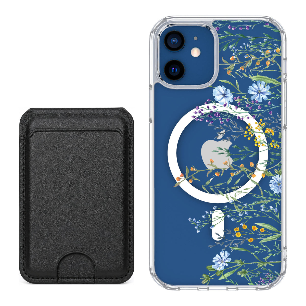 Scooch MagCase Meadow Bloom for iPhone 12 — Black MagWallet Bundle